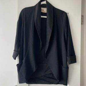 Oversized black blazer with shawl collar